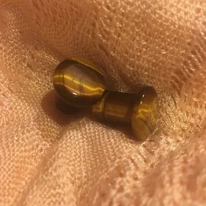 Genuine Tiger Eye Gemstone, 10mm/00g Single Flare Plugs for Stretched Ears